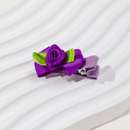 Girls’ Baby Woven Ribbon Bow Mesh Flower Hair Clip for Gentle Hair Clipping