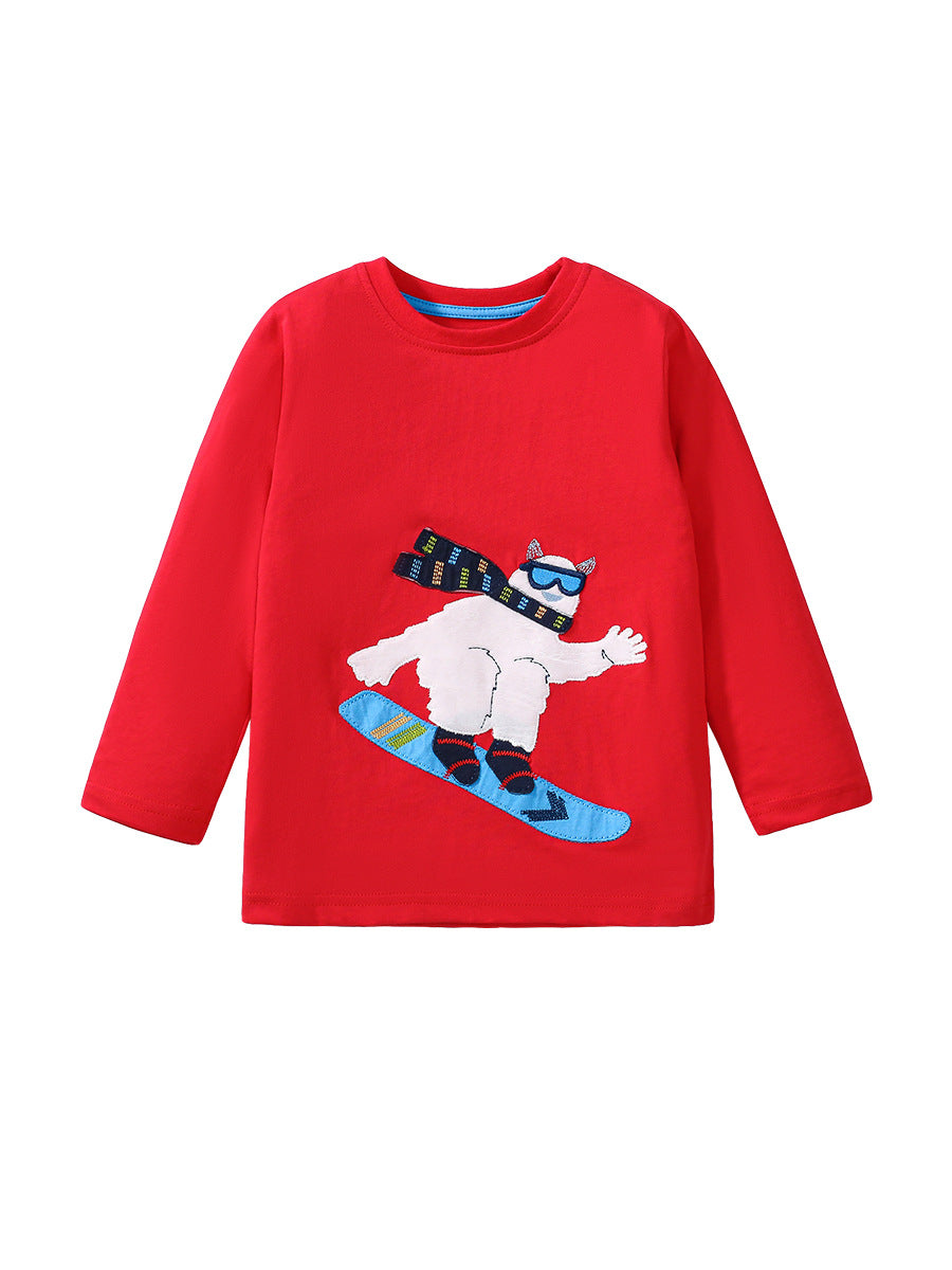 Arrival Autumn Girls’ Animals Cartoon Pattern Long Sleeves T-Shirt In European And American Style For Summer Who