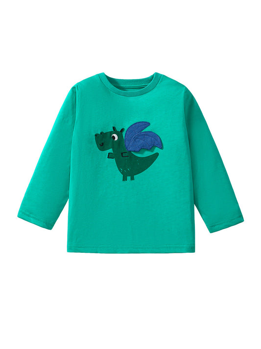 Arrival Autumn Kids’ Long Sleeves Little Dragon Pattern T-Shirt In European And American Style For Summer