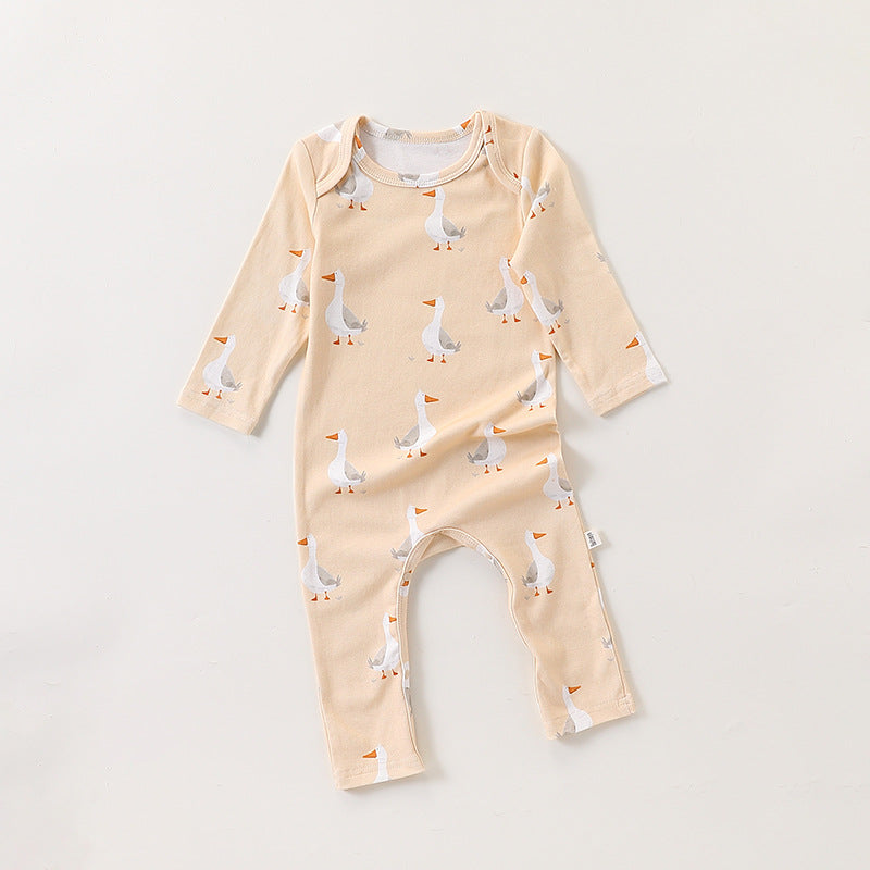 Autumn and Spring New Arrival Baby Unisex Simple Animals Cartoon Pattern Long Sleeves Rompers