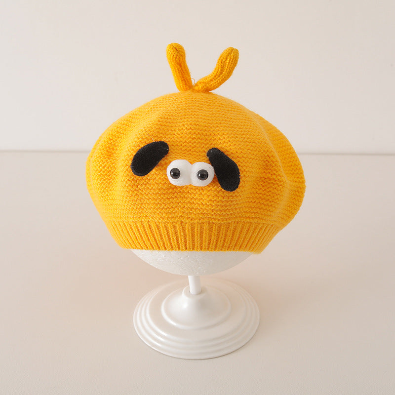 Winter and Autumn Cute Cartoon Knited Hat for Baby: Painter’s Beret Hat