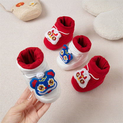 Winter Hot Selling Baby Animals Cartoon Pattern Thicken Cotton-padded Fleece-lined Warm Shoes