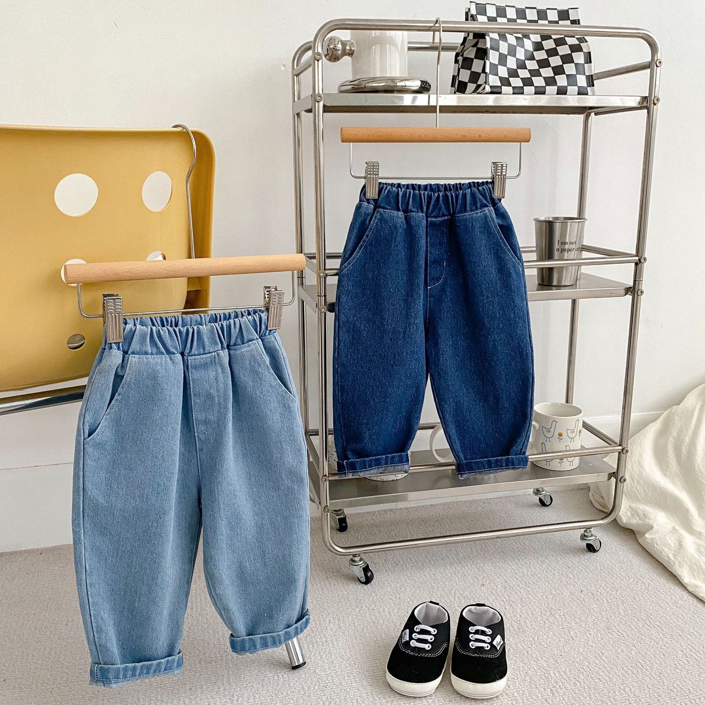 Autumn New Arrival Modern Casual Boys Blue Denim Loose Versatile Pants