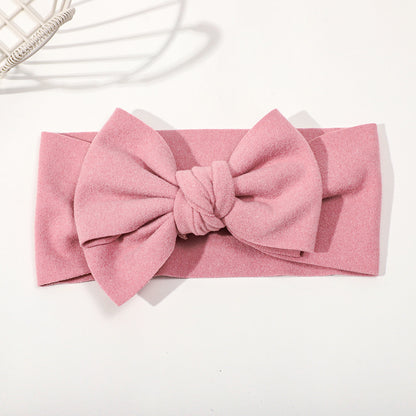 Elastic Baby Hairband with Solid Color Bow