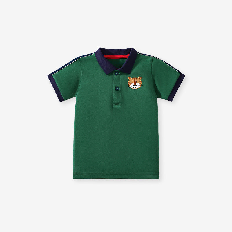 Arrival Baby Kids Boys Little Tiger Logo Short Sleeves Polo Shirt