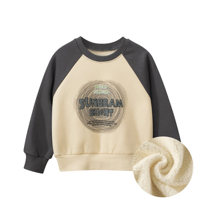 Baby Boy Kids Letters Pattern Crew Neck Long Sleeves Warm Cozy Pullover