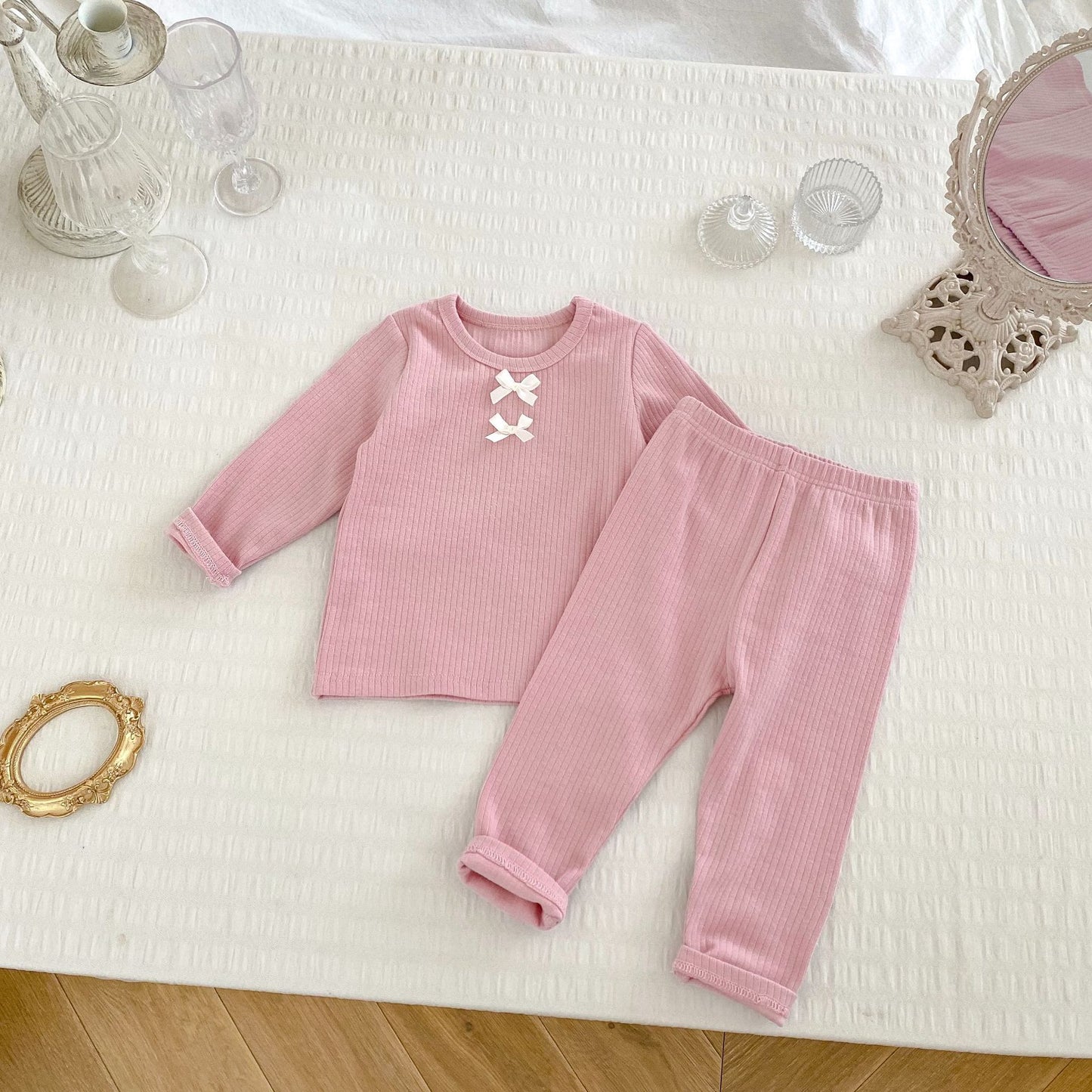 Arrival Autumn Baby Girls Long Sleeves Simple Knitted Top and Solid Color Long Trousers – Clothing Set