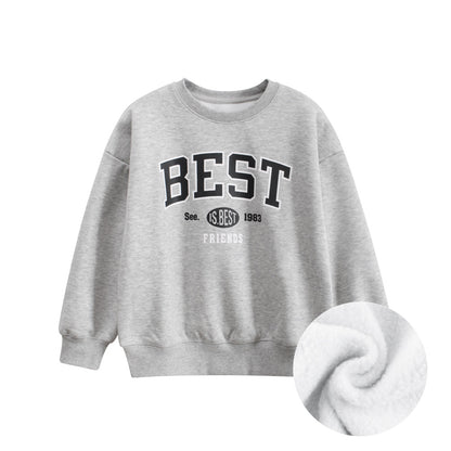 Arrival Fleece-lined Pullover Hoodie with Letter Design for Big Boys