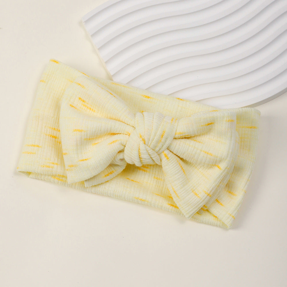 Printed Bow Headband for Baby with Fontanelle Protection