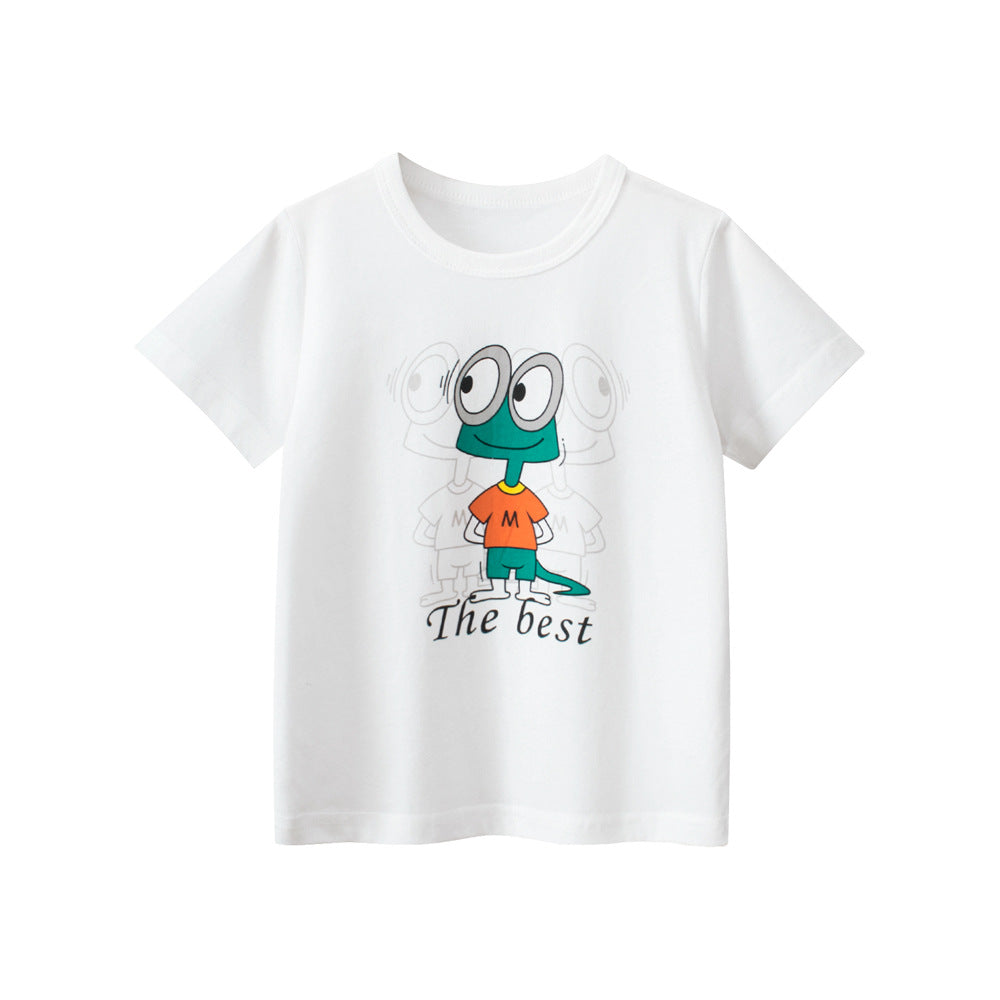 Camiseta con estampado de animales de dibujos animados para niños en estilo europeo y americano 