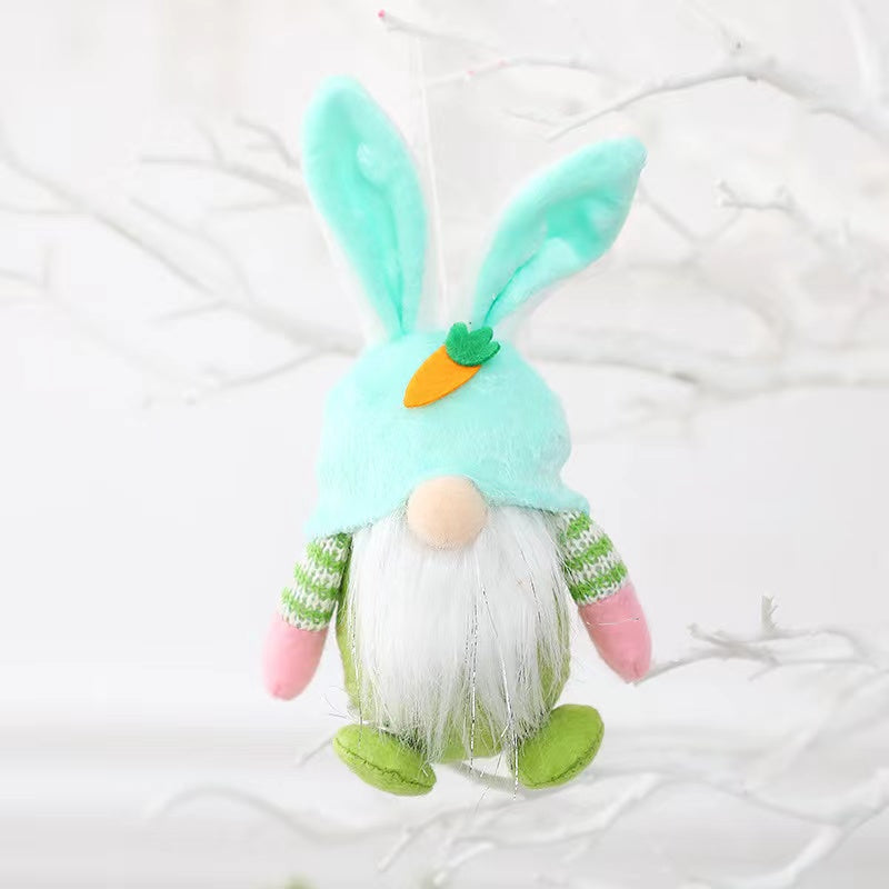 Easter Bunny Gnome Doll Elf Figure Pendant Decorative Props