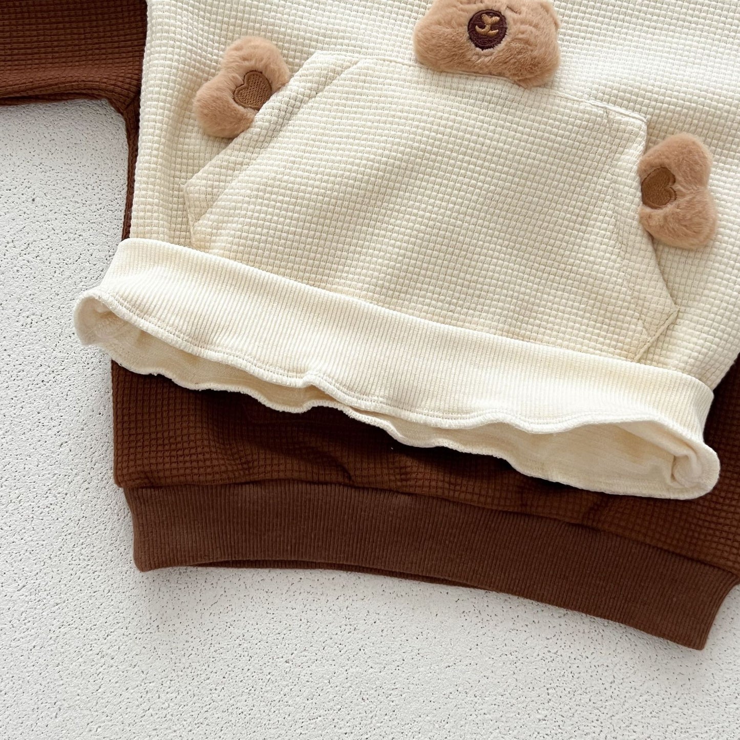 Casual and Versatile Two-Piece Set: Teddy Top Pullover and Pants for Baby and Toddlers