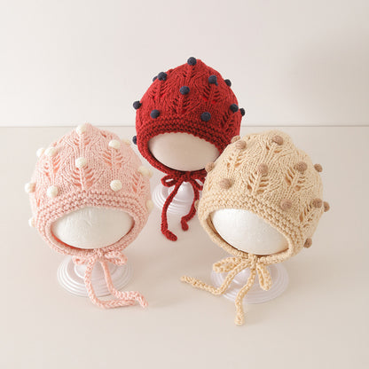 Winter and Autumn Vintage Design Warm Balaclava for Baby: Sweet Cute Ear Protector Hat