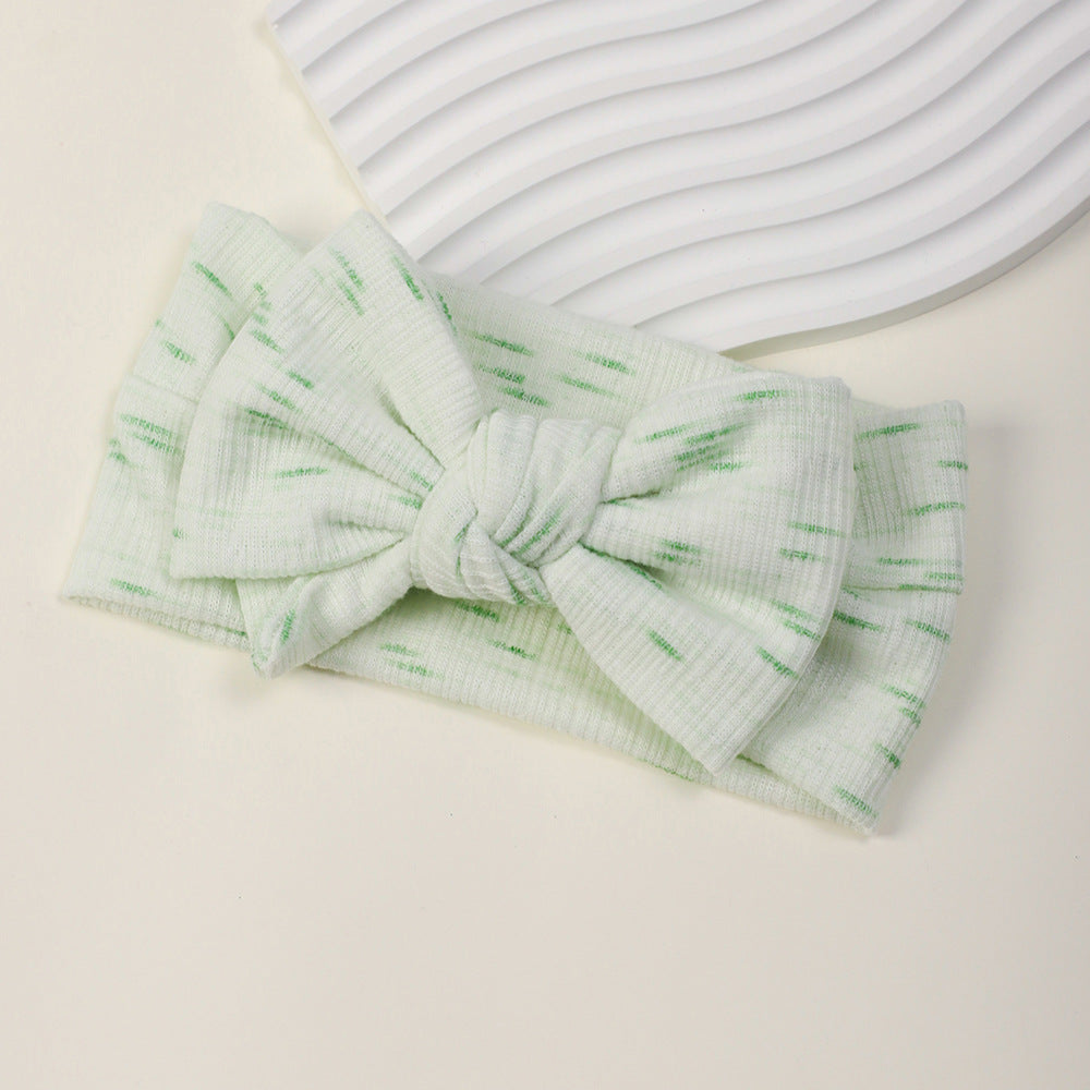 Printed Bow Headband for Baby with Fontanelle Protection