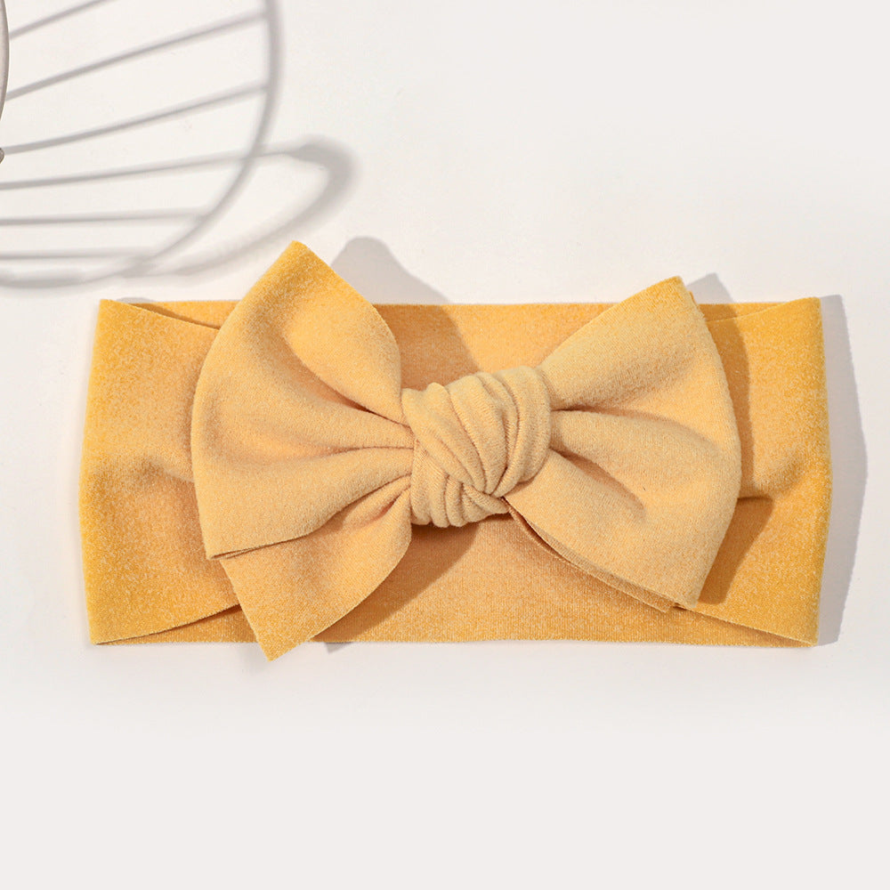 Elastic Baby Hairband with Solid Color Bow