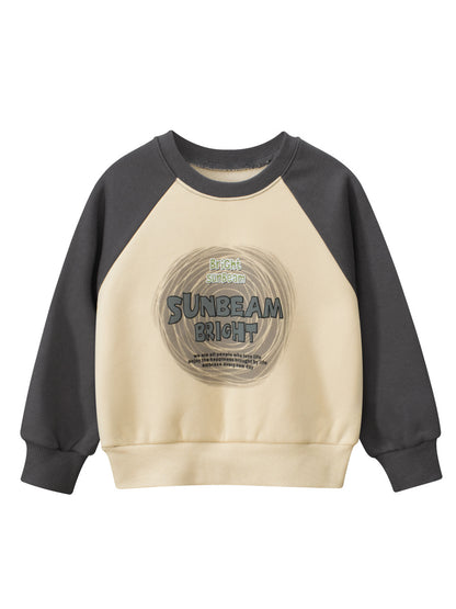 Baby Boy Kids Letters Pattern Crew Neck Long Sleeves Warm Cozy Pullover