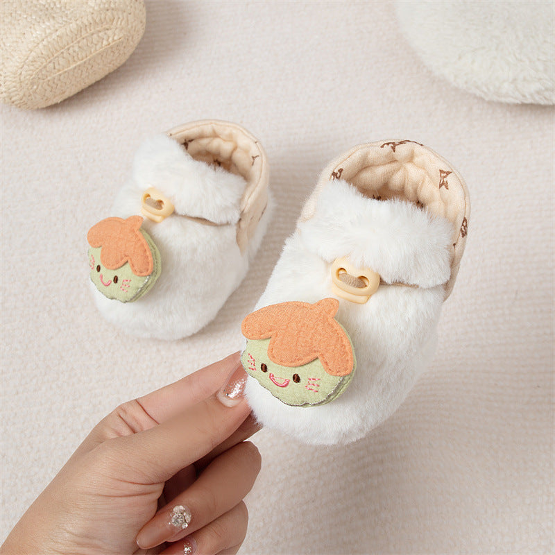 Winter New Arrival Baby Animals Cartoon Pattern Anti-slip Fleece-lined Toddler Cotton Shoes