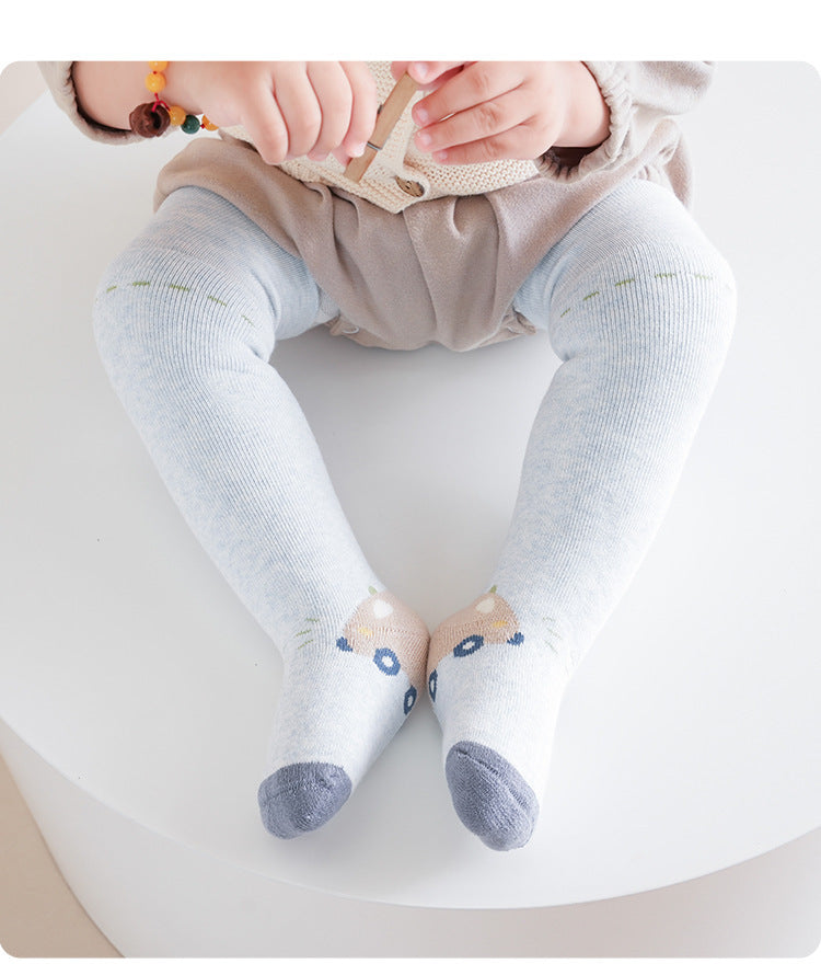 Winter/Autumn Pairs Baby Over-the-Knee Color Patchwork Socks in Combed Cotton for Warmth and Comfort