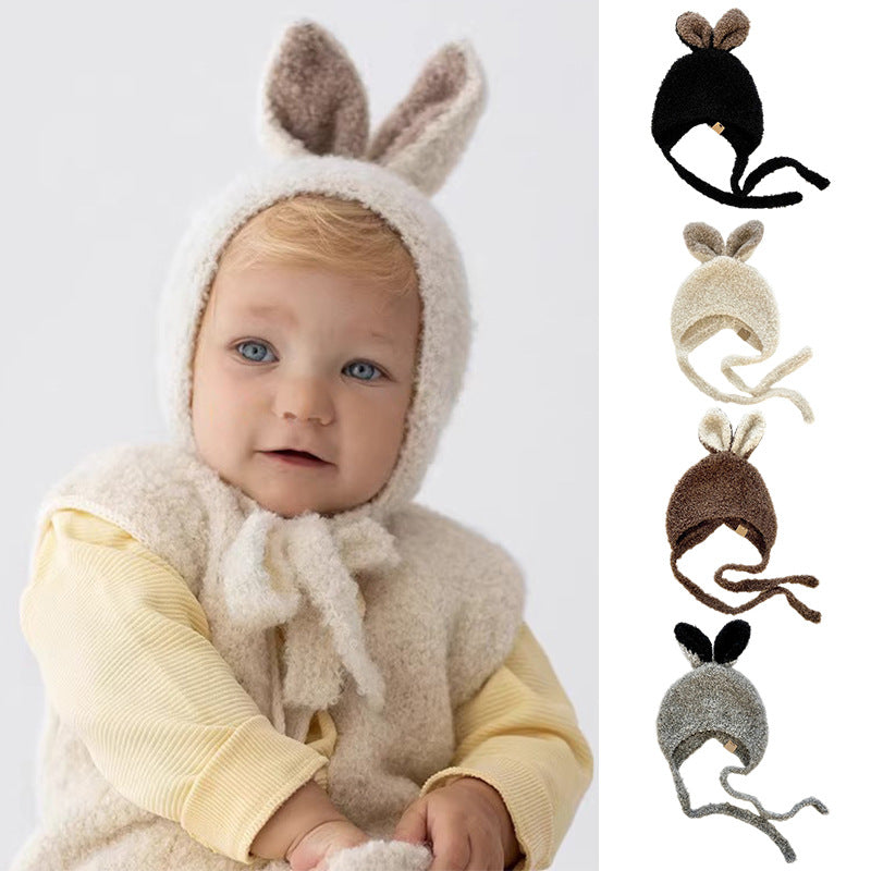 Winter and Autumn Rabbits Design Warm Fleece Balaclava for Baby: Sweet Cute Ear Protector Hat