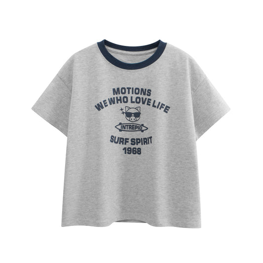 Camiseta infantil con estampado de letras de llegada en estilo europeo y americano para verano