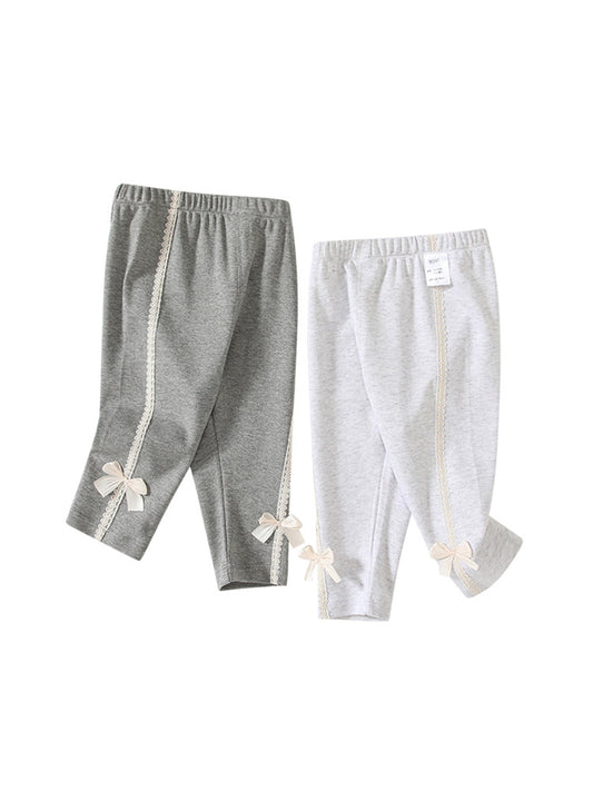 Autumn and Spring New Arrival Casual Cute Girls Versatile Butterfly-Bows Attached Pants