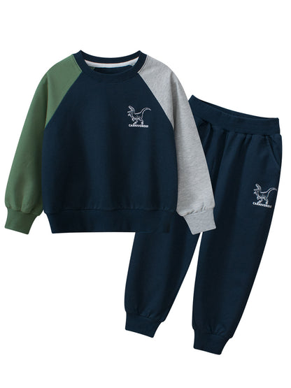 Arrival Autumn Boys Long Sleeves Dinosaur Print Pullover and Versatile Pants – Matching Set