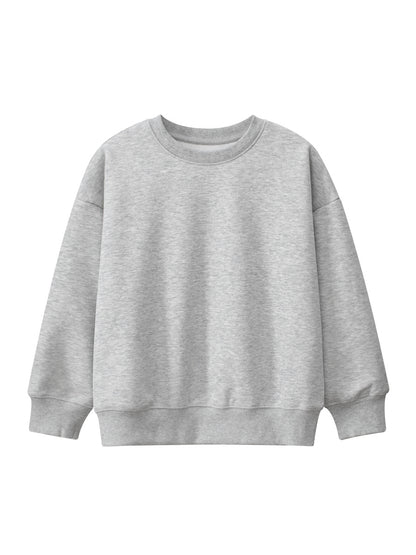 Arrival Baby Kids Plain Solid Color Crew Neck Long Sleeves Warm Cozy Pullover