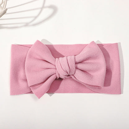 Elastic Baby Hairband with Solid Color Bow