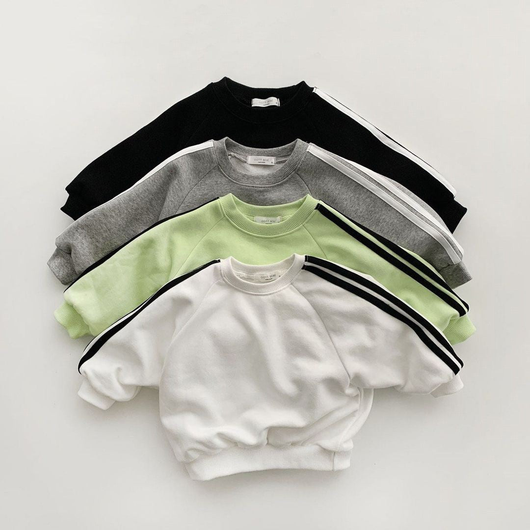 Autumn Baby Kids Unisex Casual Striped Long Sleeves Pullover and Pants Sportswear Clothing Set