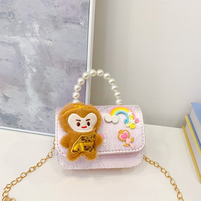 Stylish Cartoon Cute Little Monkey Girls’ Shoulder Bag