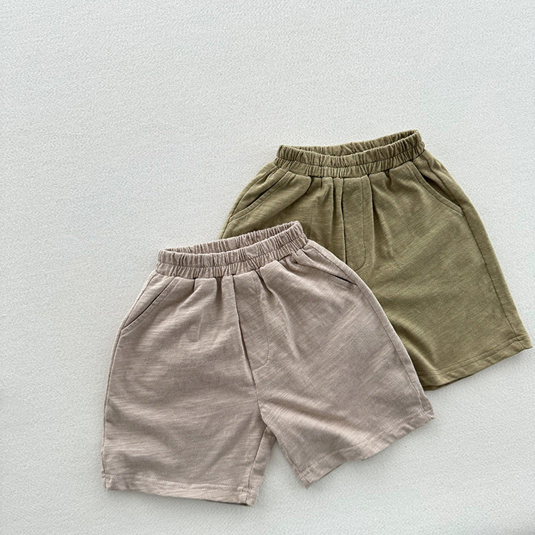 Summer New Arrival Unisex Casual Solid Color Cotton Shorts