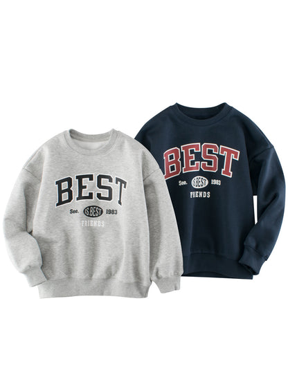 Arrival Fleece-lined Pullover Hoodie with Letter Design for Big Boys