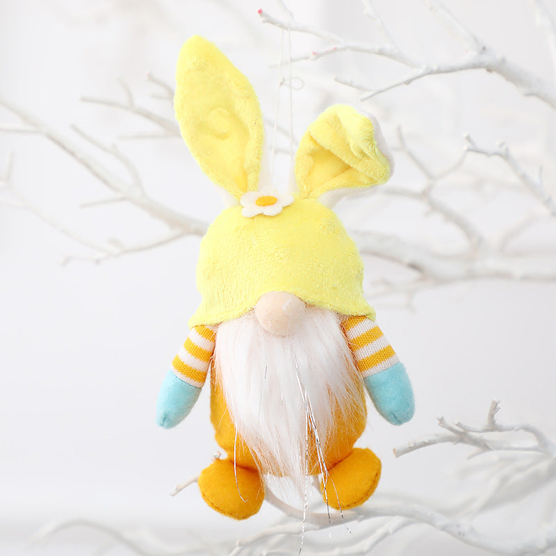 Easter Bunny Gnome Doll Elf Figure Pendant Decorative Props