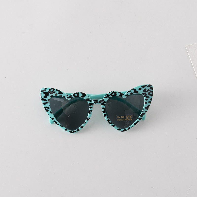 Leopard print heart shaped sunglasses online