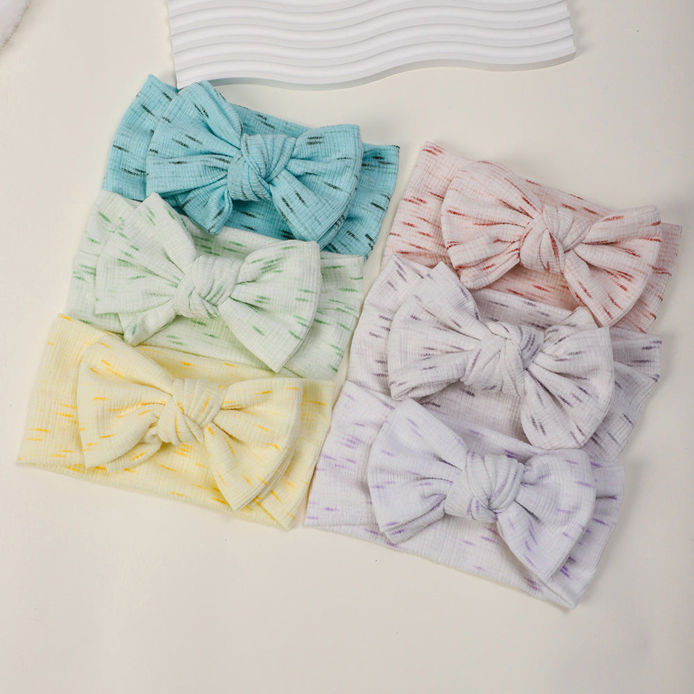 Printed Bow Headband for Baby with Fontanelle Protection