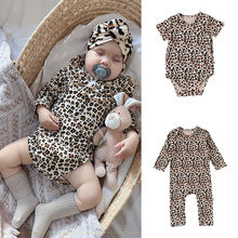 Spring New Arrival Baby Unisex Long Sleeves Leopard Pattern Rompers and Onesies