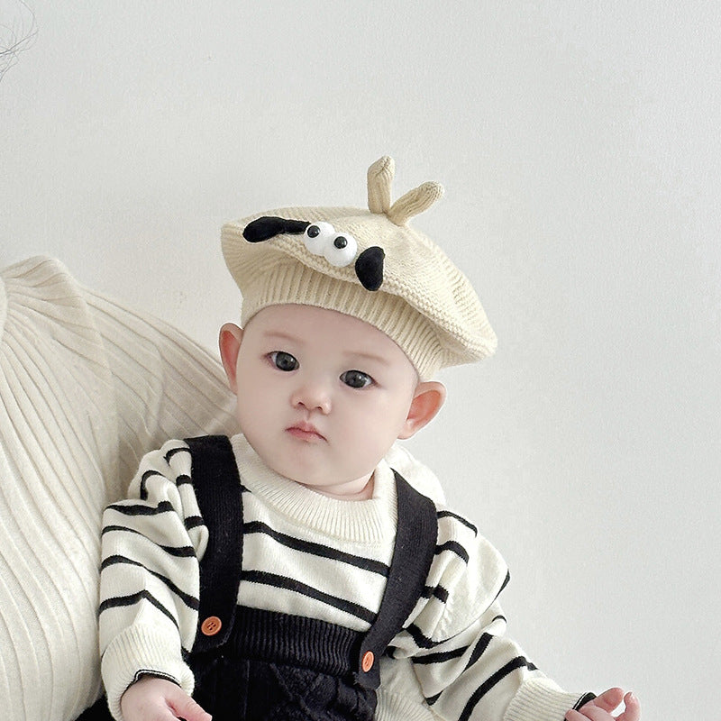 Winter and Autumn Cute Cartoon Knited Hat for Baby: Painter’s Beret Hat