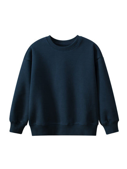 Arrival Baby Kids Plain Solid Color Crew Neck Long Sleeves Warm Cozy Pullover