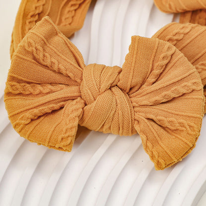 European and American Soft Elastic Nylon Children’s Butterfly Bow New Color Embroidered Baby Autumn Winter Headband