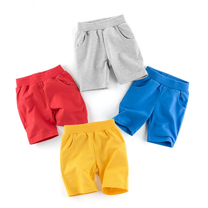 Boys Solid Casual Short Pants In Summer