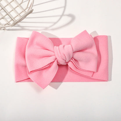 Elastic Baby Hairband with Solid Color Bow