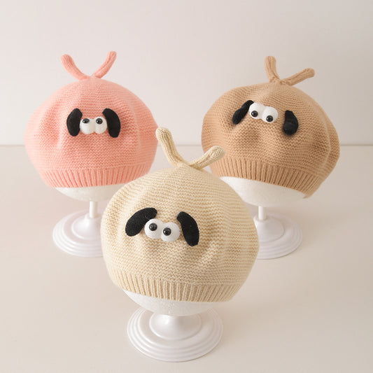 Winter and Autumn Cute Cartoon Knited Hat for Baby: Painter’s Beret Hat