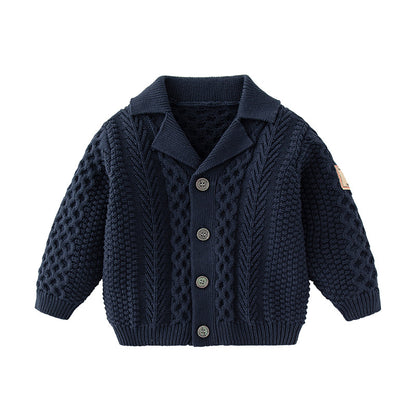 Cardigan tricoté au crochet de couleur unie pour bébé 