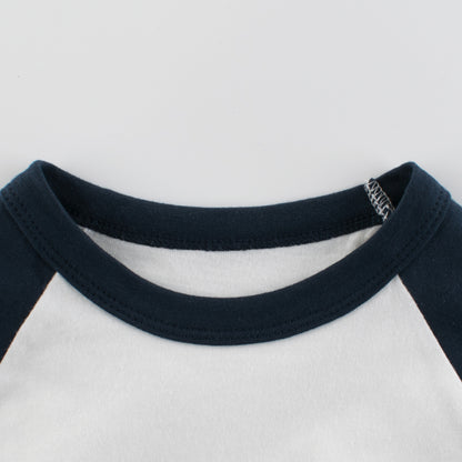 Boys Strips On Sleeve Design Round Collar T-Shirt