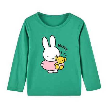 Baby Cartoon Animals Print Pattern Long Sleeve Comfy Shirt