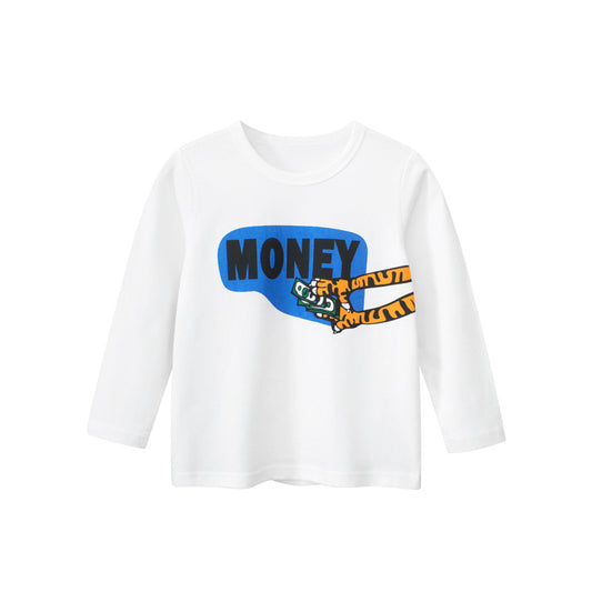 Baby Boy Slogan Pattern Long Sleeve Pullover Quality Shirt