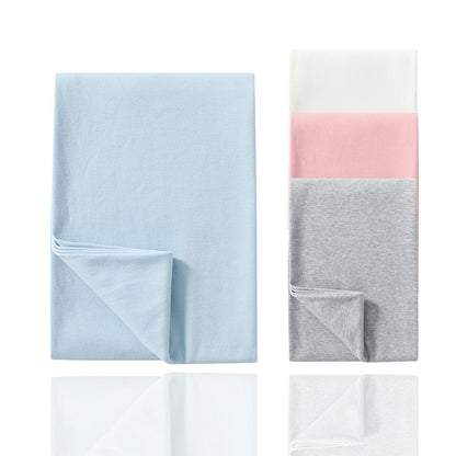Newborn Solid Colour Soft Cotton Swaddle Sets With Brimless Hat