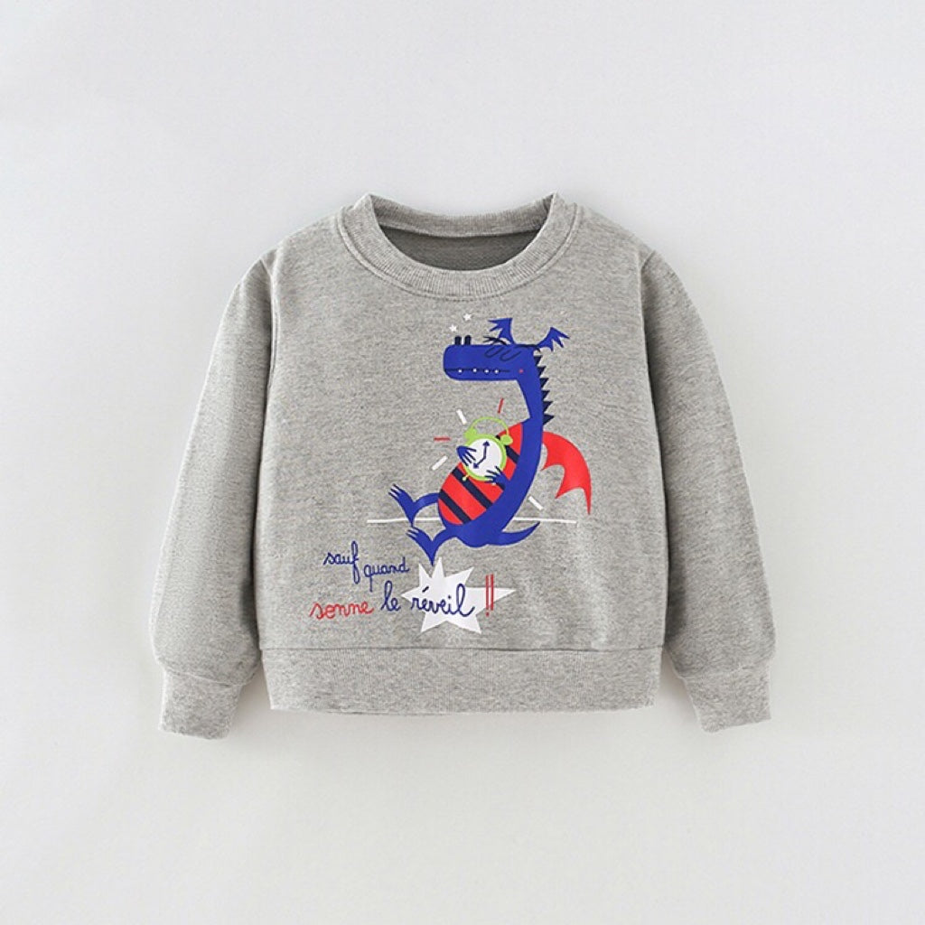 Baby Boy Cute Animals Graphic Long Sleeves Cartoon Pullover Cotton Hoodies