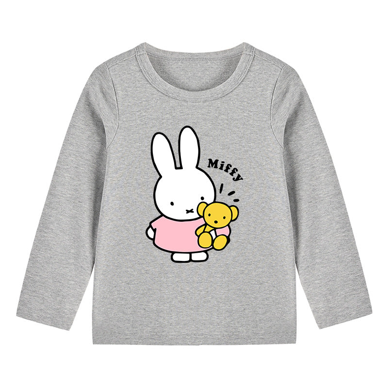 Baby Cartoon Animals Print Pattern Long Sleeve Comfy Shirt