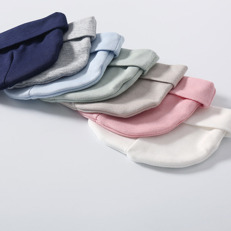 Conjuntos de pañales de algodón suave de color sólido para recién nacidos con sombrero sin borde 